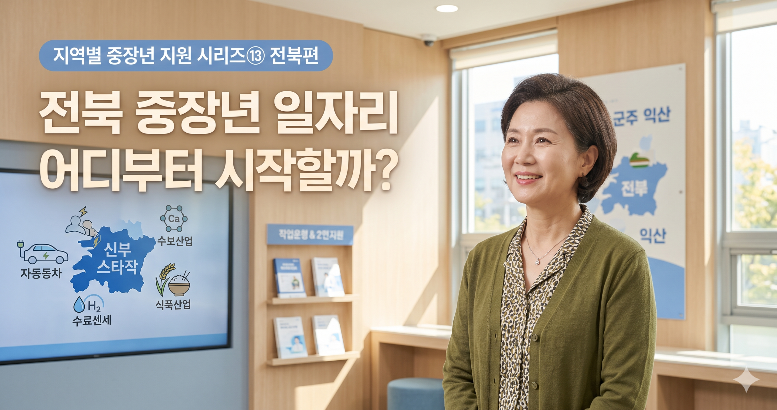 전북 중장년 일자리를 준비하는 50~60대 시니어를 상징하는 대표 이미지
