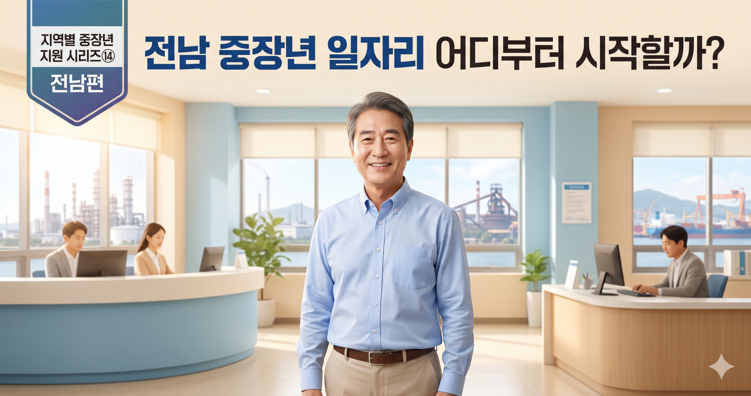 전남 중장년 일자리를 준비하는 50~60대 시니어를 상징하는 대표 이미지